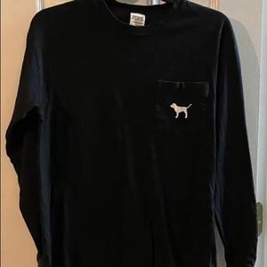 PINK VICTORIA SECRET BLACK LONG SLEEVE WITH PLAID